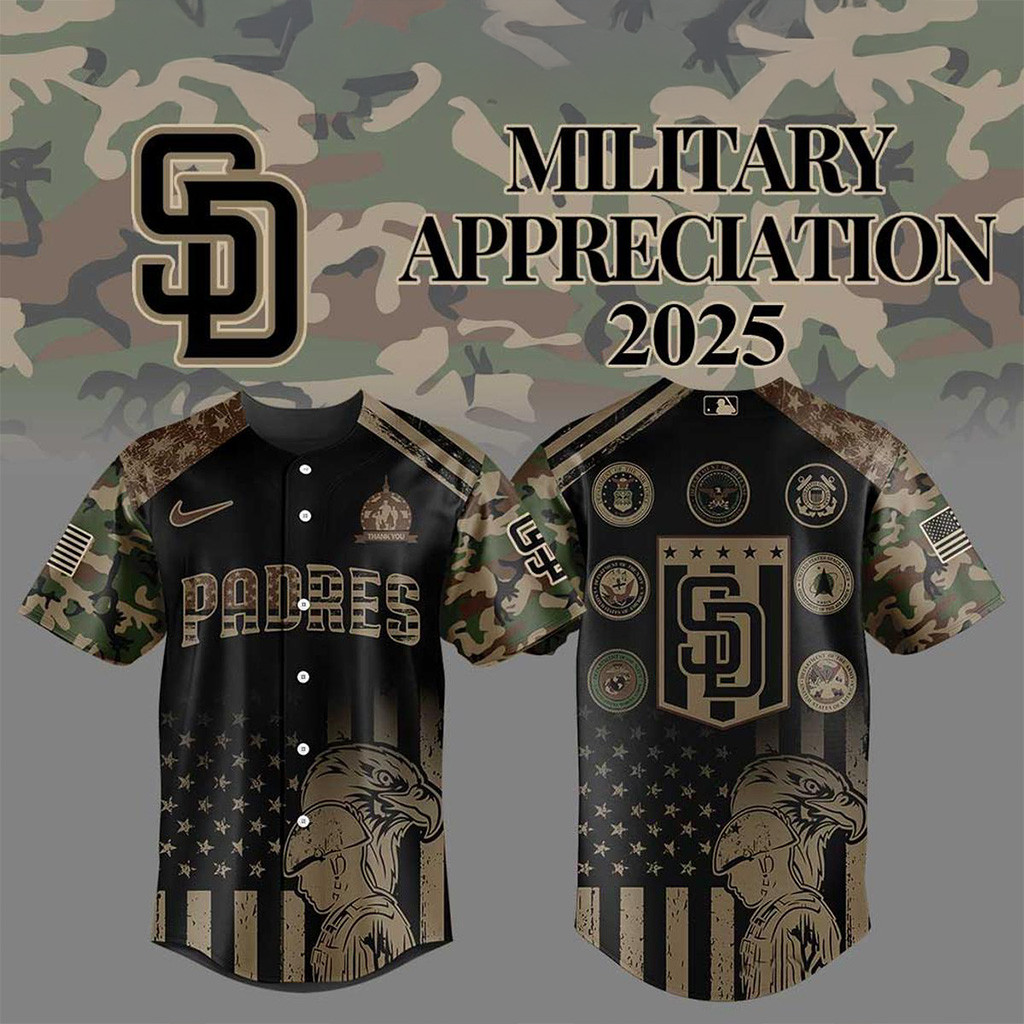 San Diego Padres Celebrating Military Day 2025 Jersey San Diego Padres Merch Fans Gifts