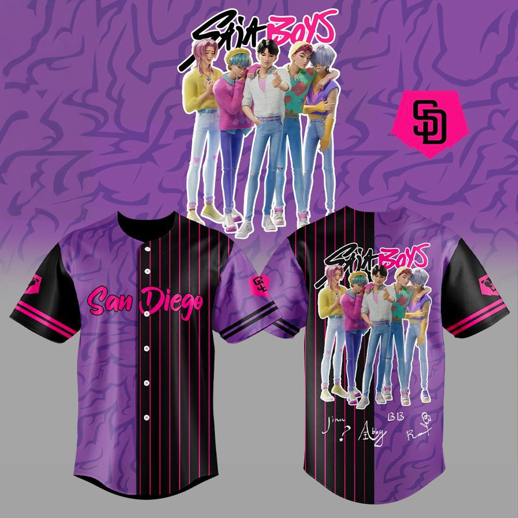 San Diego Padres Kpop Demon Hunters Saja Boys Jersey San Diego Padres Merch Fans Gifts