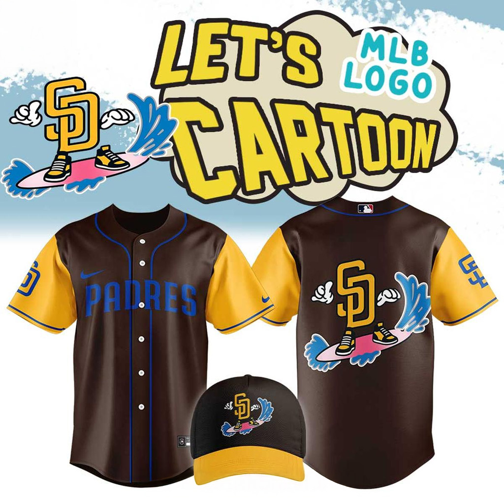 San Diego Padres Lets Cartoon Logo Collection Jersey San Diego Padres Merch Cool Baseball Gifts