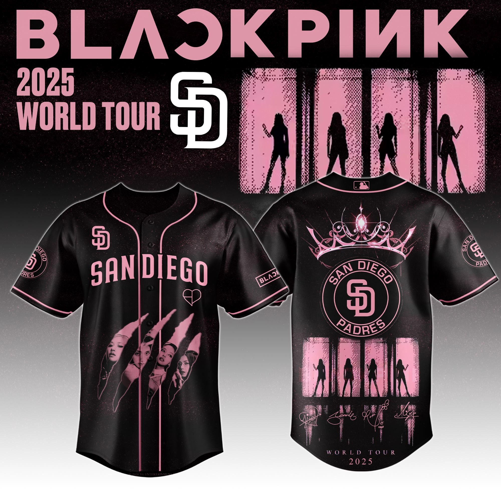 San Diego Padres Mlb X Black Pink World Tour Baseball Jersey For Fans Padres Merch