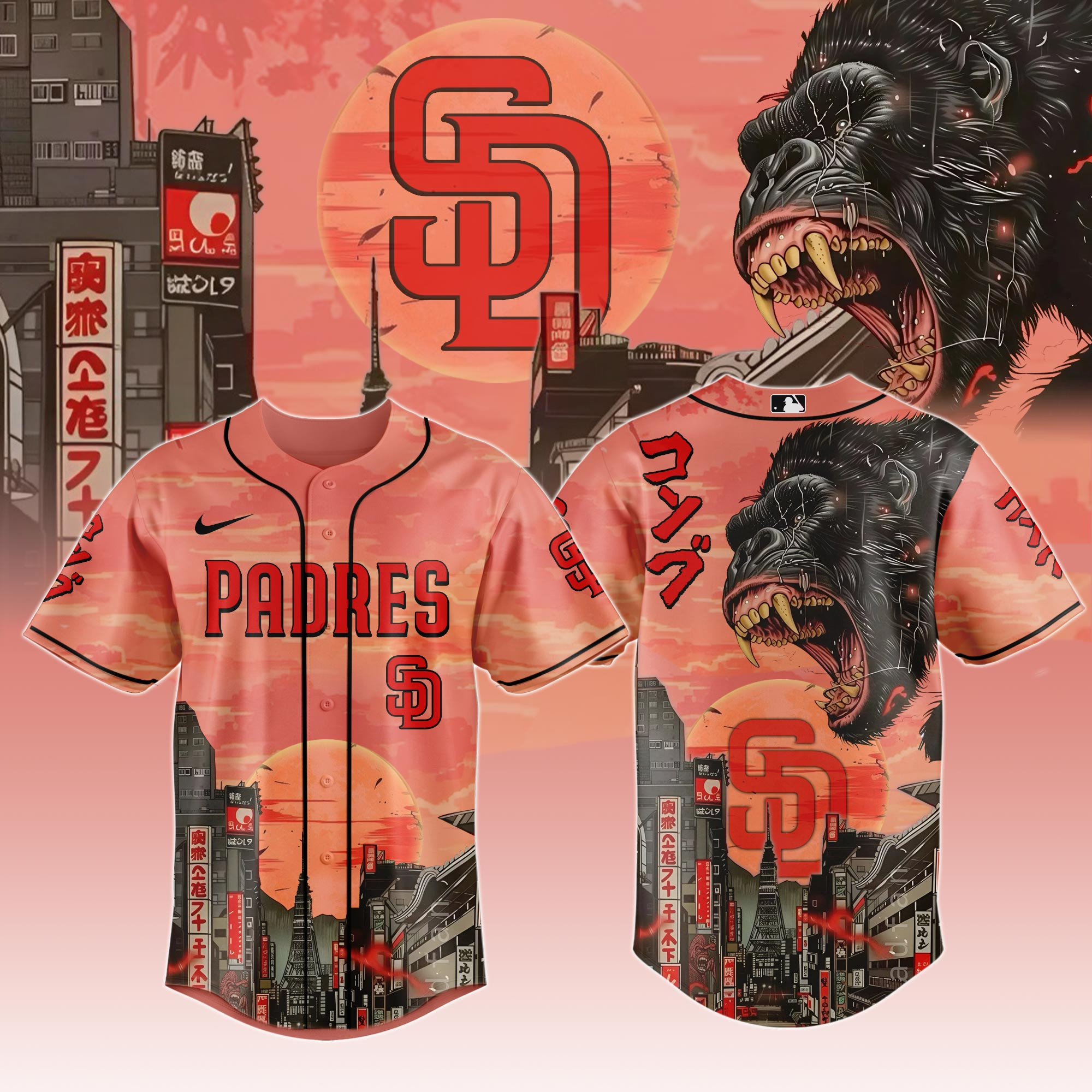 San Diego Padres Mlb X Japanese Heritage Kong Baseball Jersey For Fans