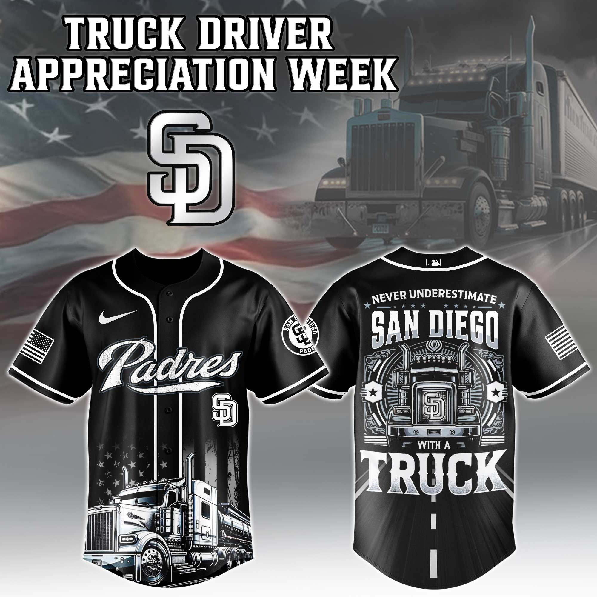 San Diego Padres MLB X Nation Truck Driver Appreciation Week Limited Edition Jersey 2025