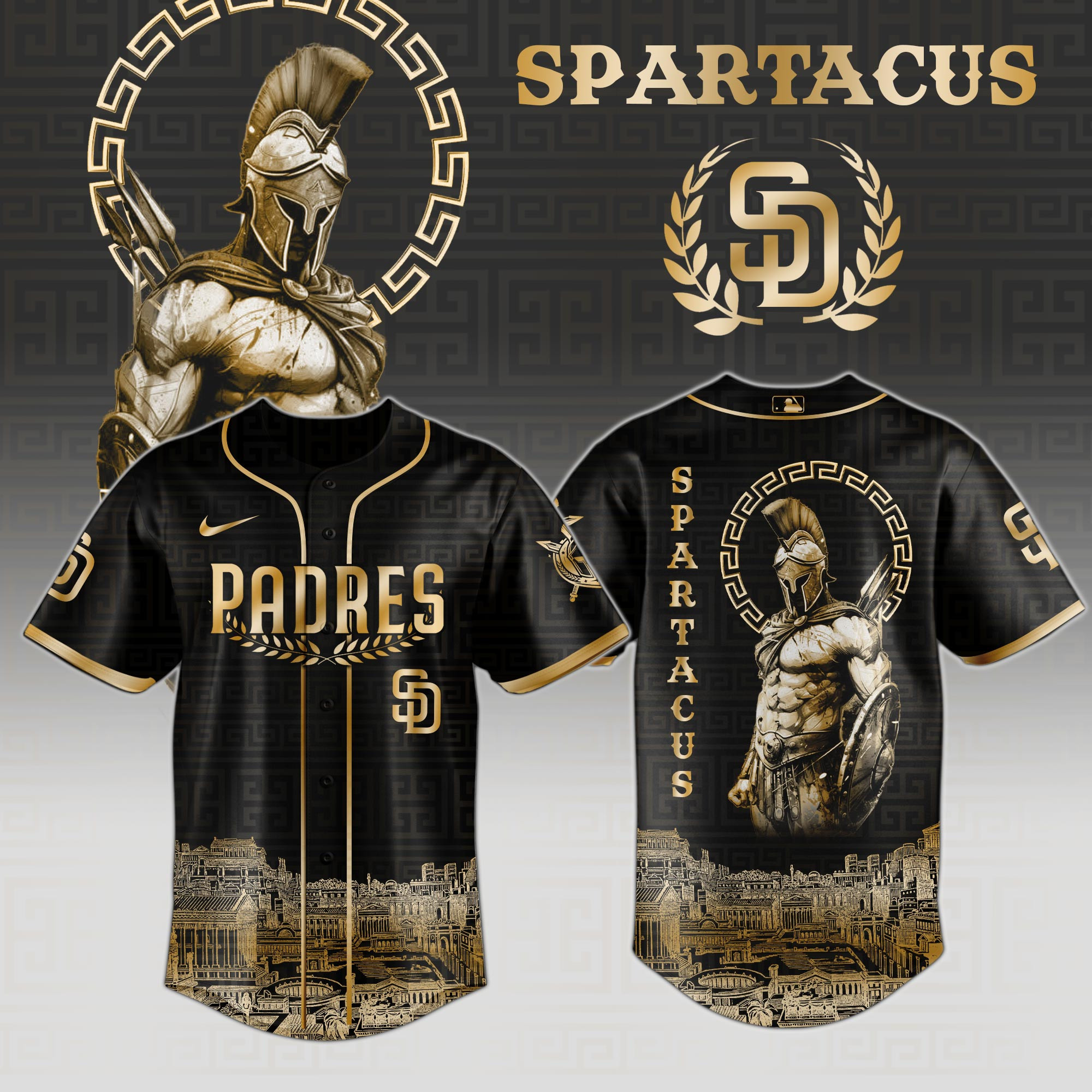 San Diego Padres Mlb X Spartacus Baseball Jersey For Fans