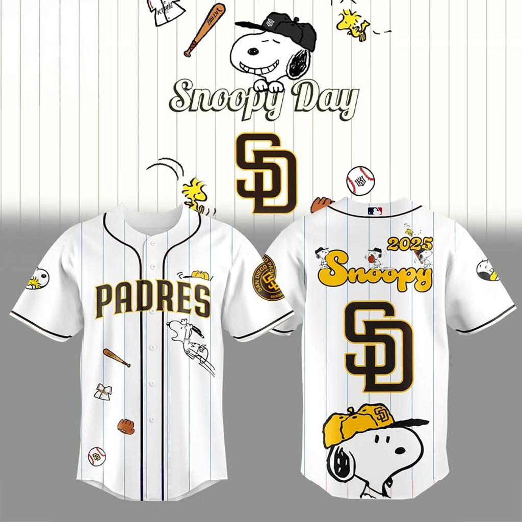 San Diego Padres Snoopy Day Jersey San Diego Padres Merch Gifts For Baseball Fans