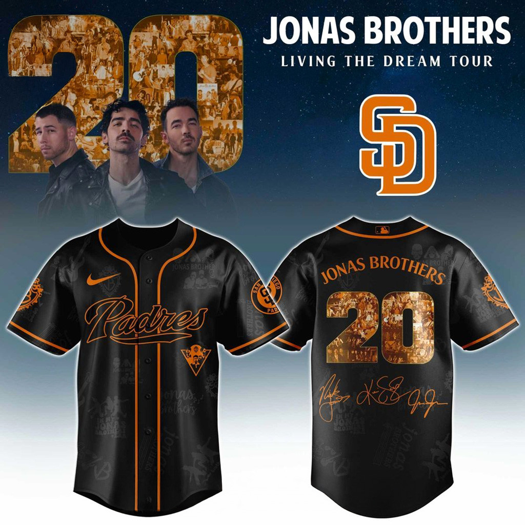 San Diego Padres X Jonas Brothers Living The Dream Tour 2025 Jersey Padres Merch Fans Gifts