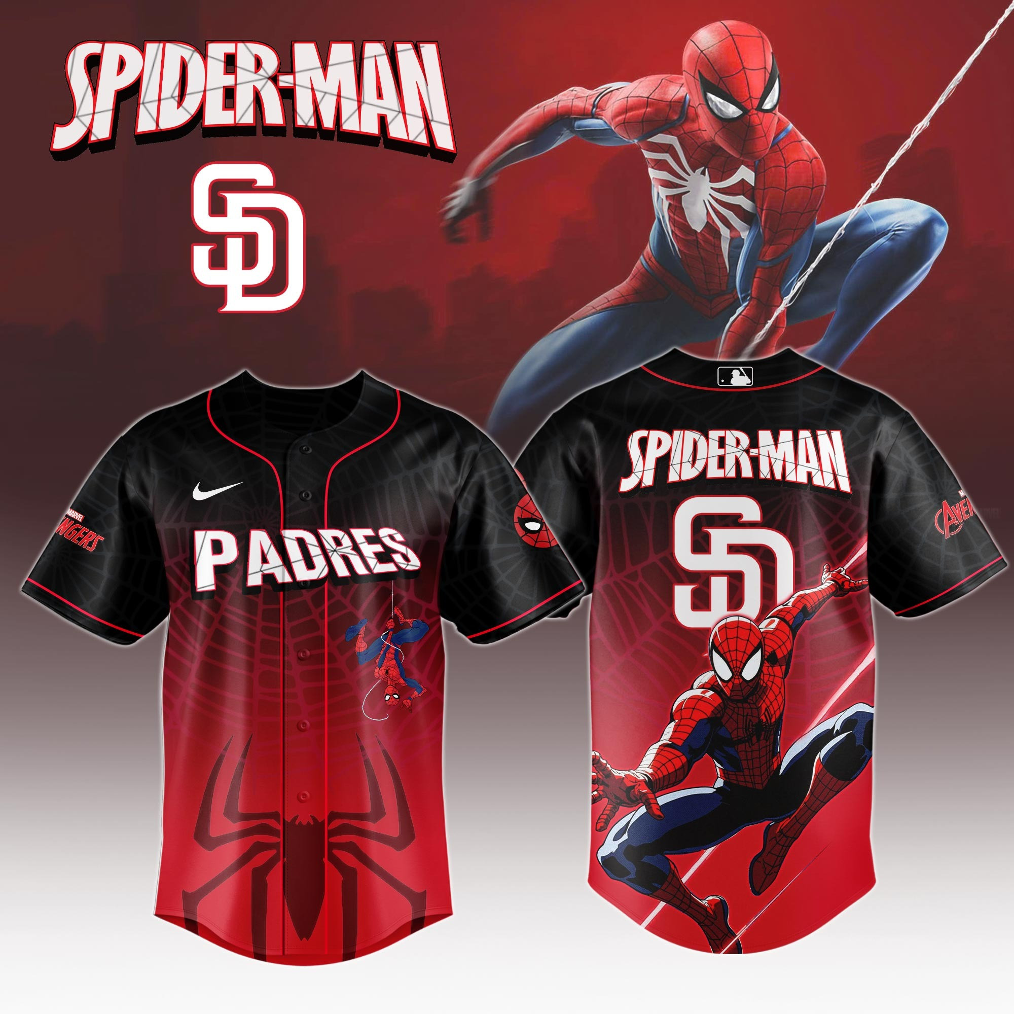 San Diego Padres x Spider Man Game Night Special Edition Jersey San Diego Padres Merch