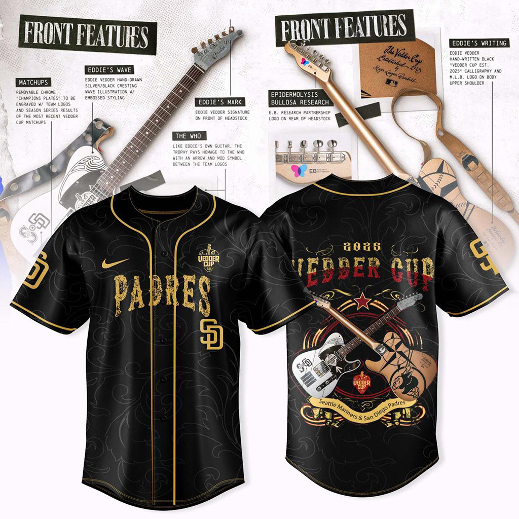 San Diego Padres X Vedder Cup 2025 Jersey San Diego Padres Merch Cool Baseball Gifts
