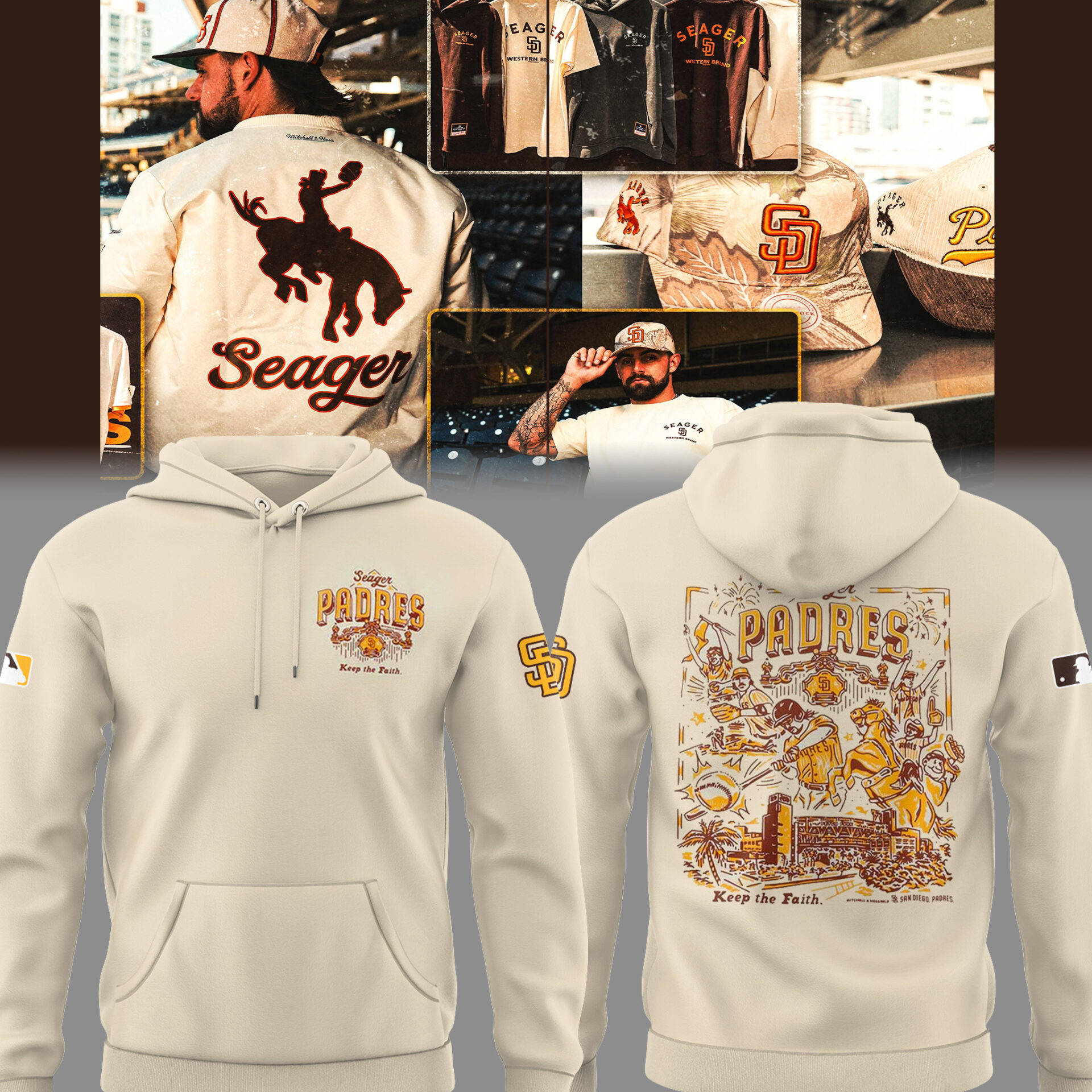San Diego X Seager Padres Baseball Hoodie Baseball Coach Gift Ideas
