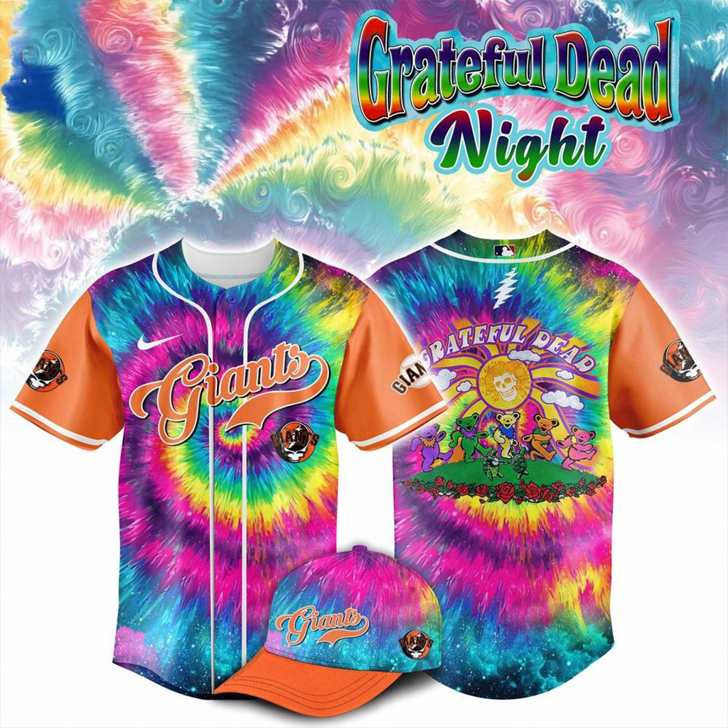 San Francisco Giants Grateful Dead Night Tie Dye Baseball Jersey Giants Merch Her Gifts