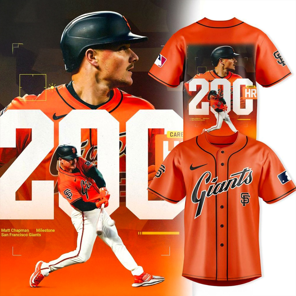 San Francisco Giants Matt Chapman 200 HR Milestone Jersey Matt Chapman Merch Fans Gifts