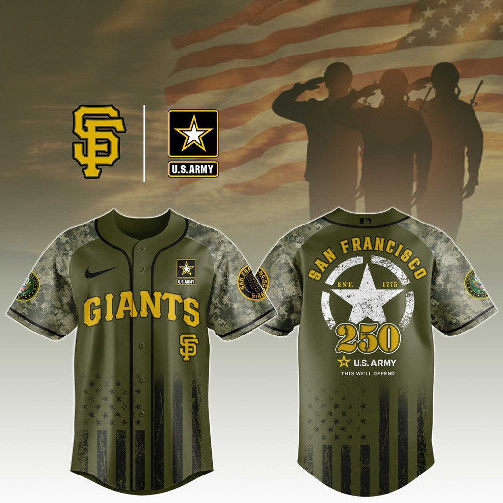 San Francisco Giants MLB x 250 US Army Baseball Jersey Giants Merch Baseball Fans Gifts