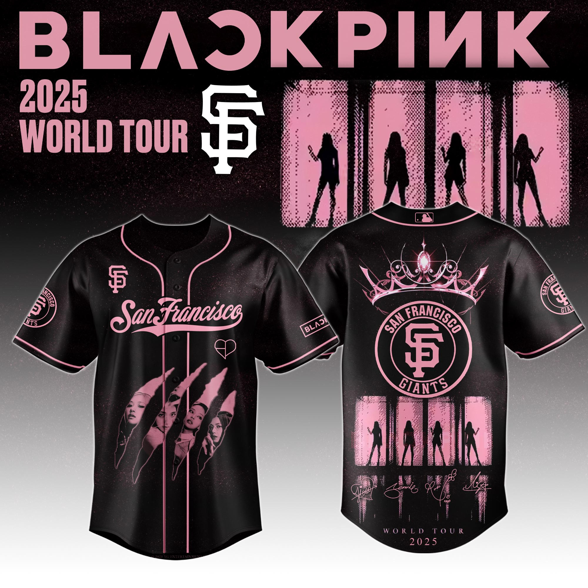 San Francisco Giants Mlb X Black Pink World Tour Baseball Jersey For Fans Giants Merch