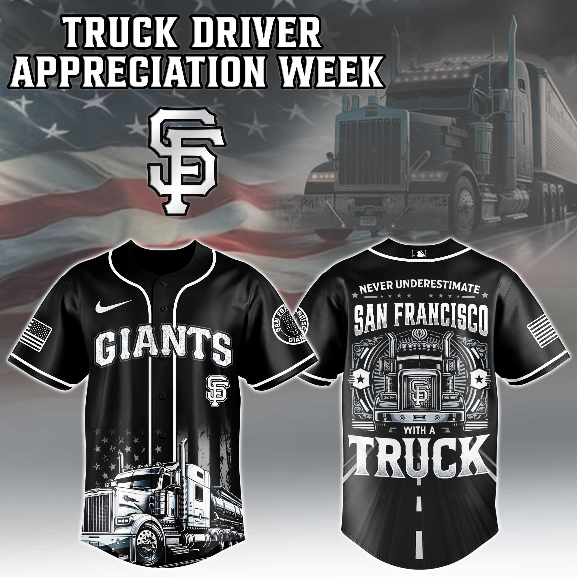 San Francisco Giants MLB X Nation Truck Driver Appreciation Week Limited Edition Jersey 2025