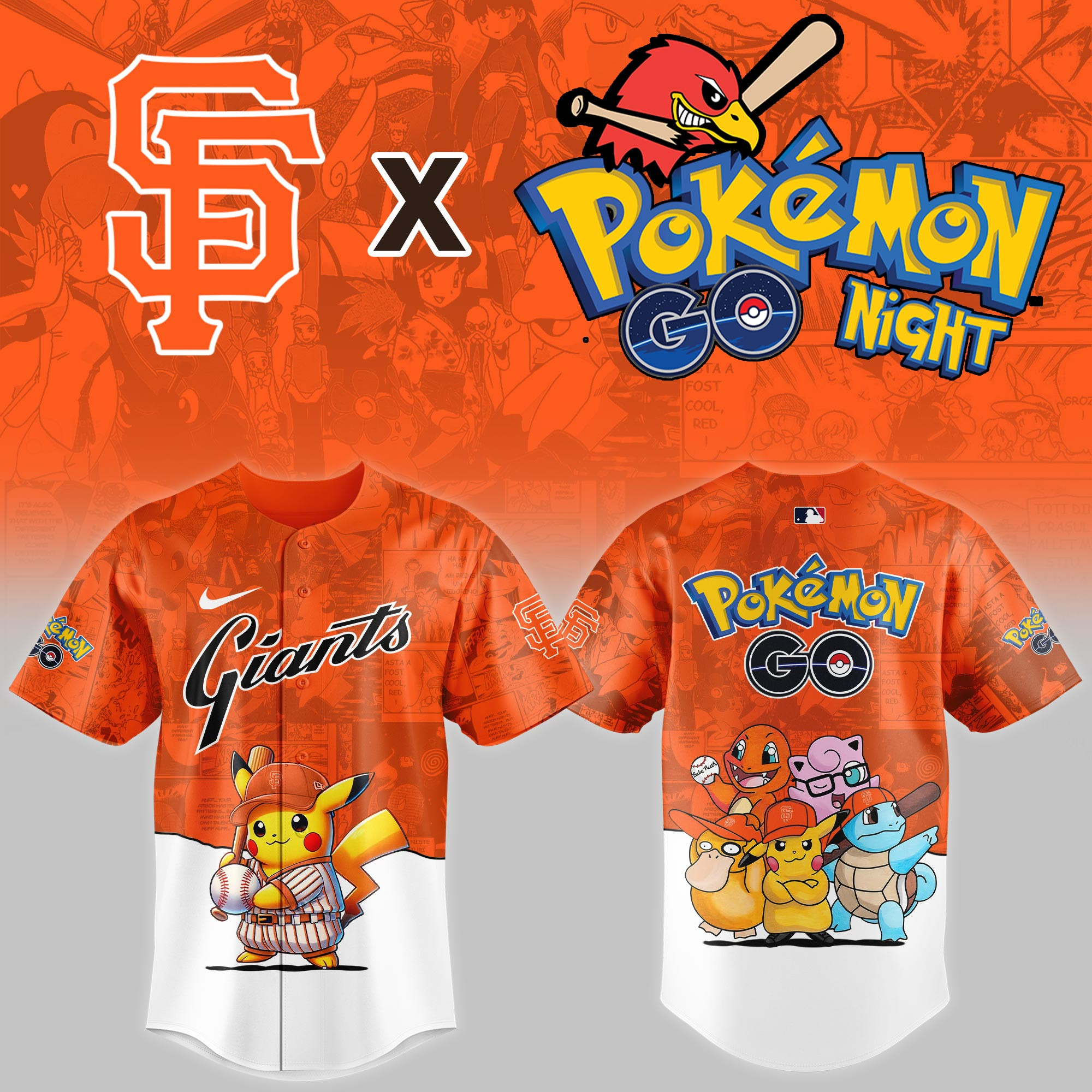 San Francisco Giants Mlb X Pokemon Go Night Baseball Jersey For Fan