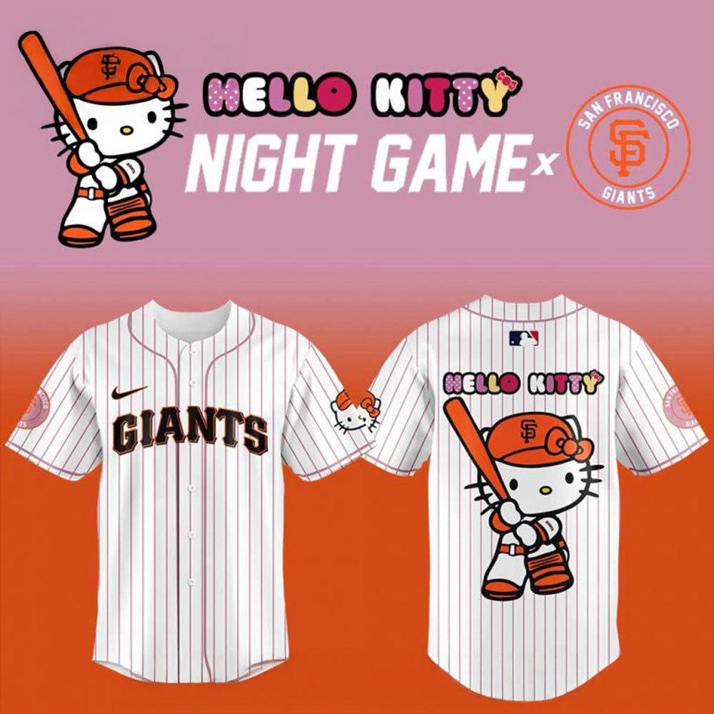 San Francisco Giants x Hello Kitty Night Game Baseball Jersey Father's Day Presents For Son