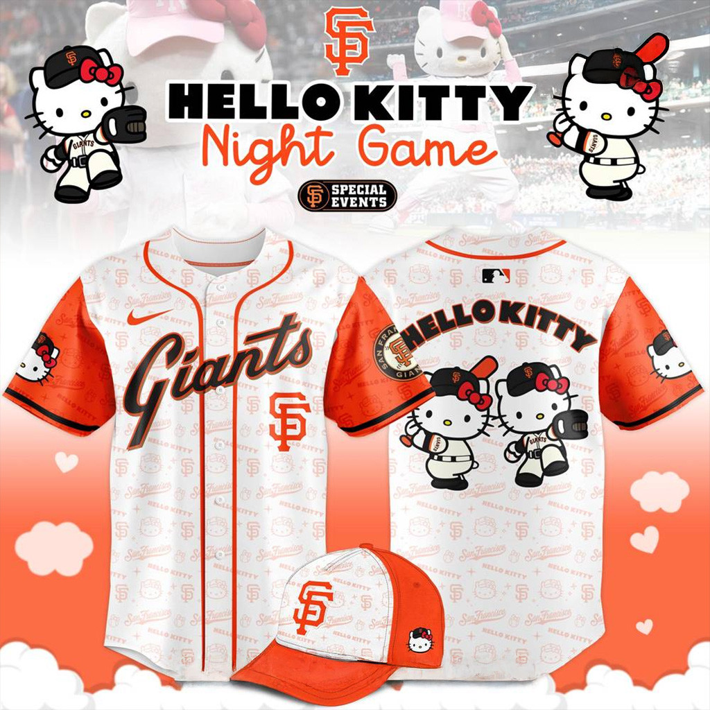San Francisco Giants x Hello Kitty Night Game Jersey Giants Merch Gifts For Her