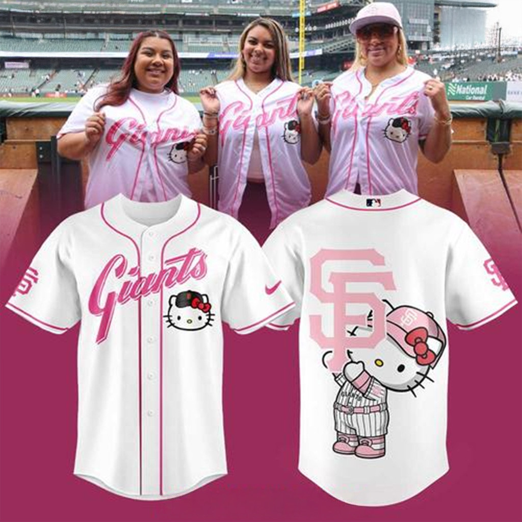 San Francisco Giants x Hello Kitty Pink Game Day Jersey Giants Merch Wife Gifts
