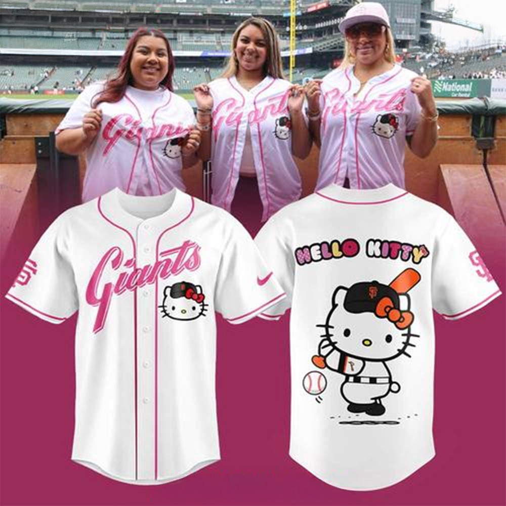 San Francisco Giants x Hello Kitty Special White Jersey San Francisco Giants Merch Wife Gifts