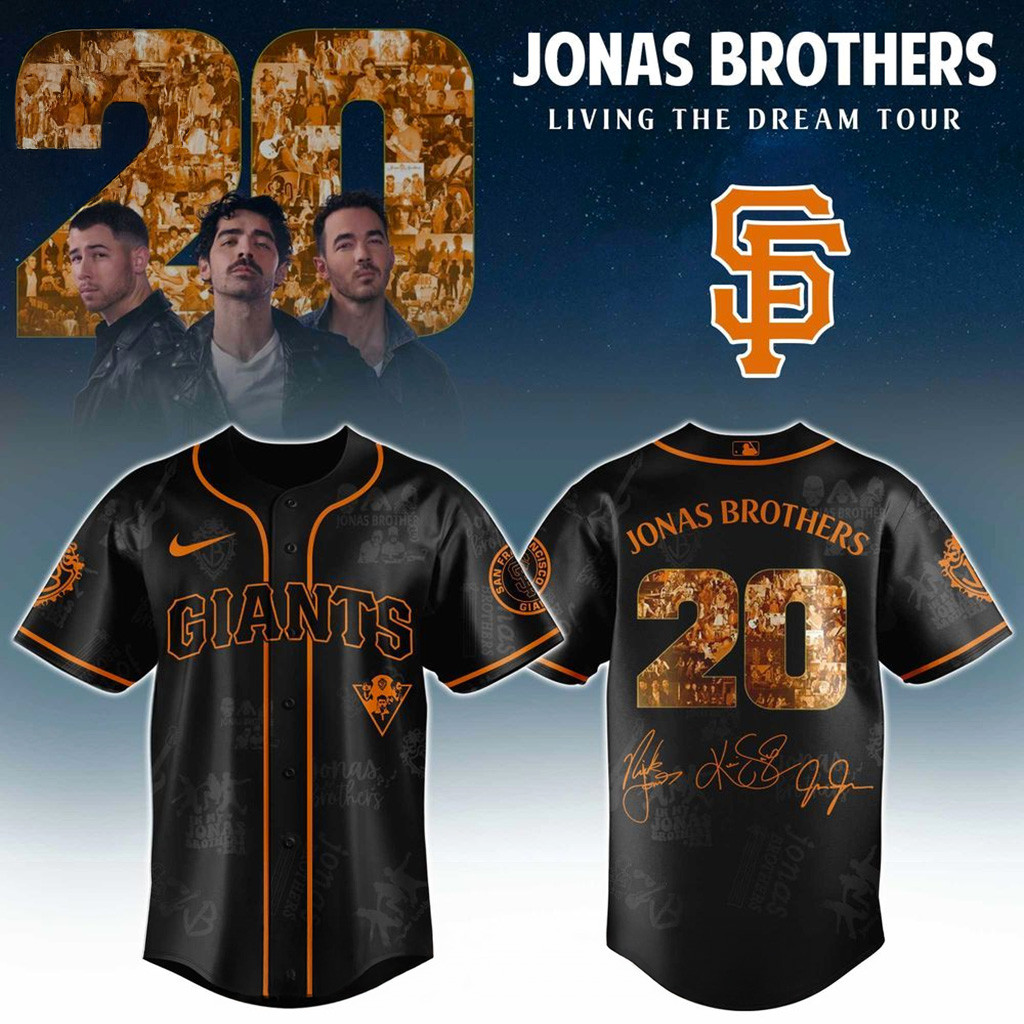 San Francisco Giants X Jonas Brothers Living The Dream Tour 2025 Jersey Giants Merch Fans Gifts