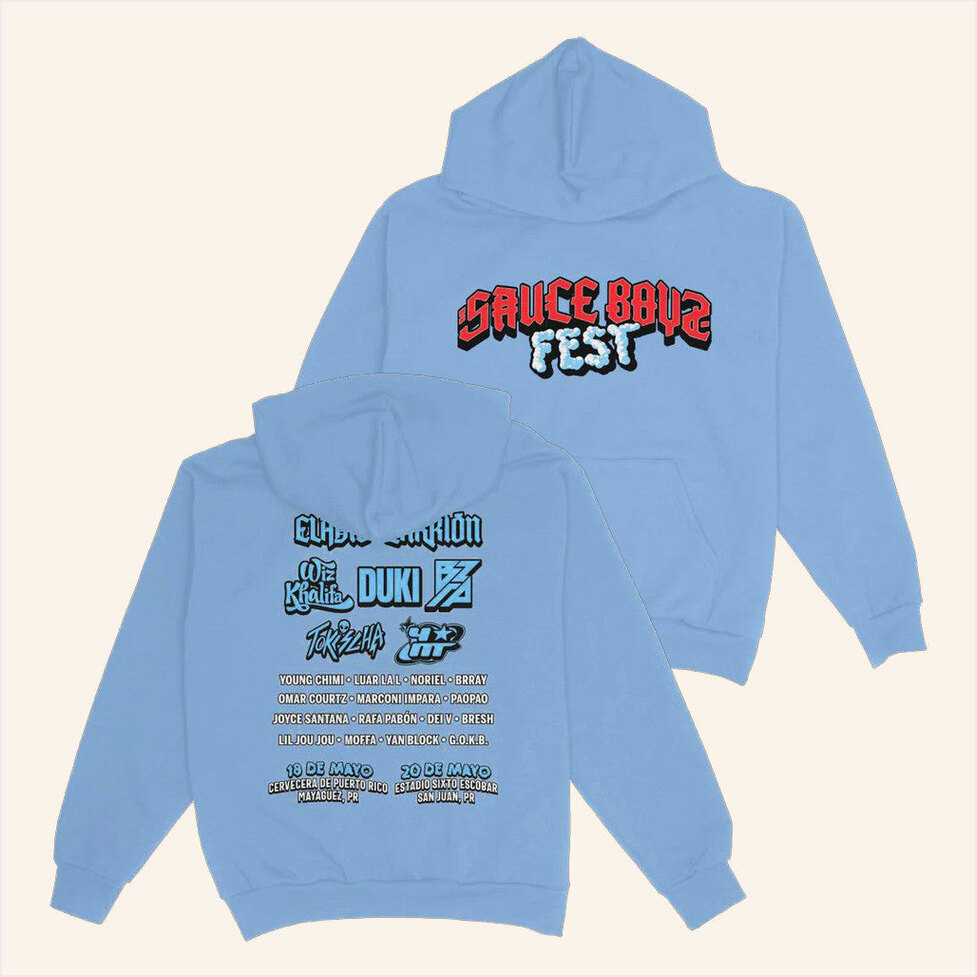 Sauce Boyz Fest Blue Hoodie Eladio Carrion Merch Best Birthday Gifts For Brother BFF Gifts
