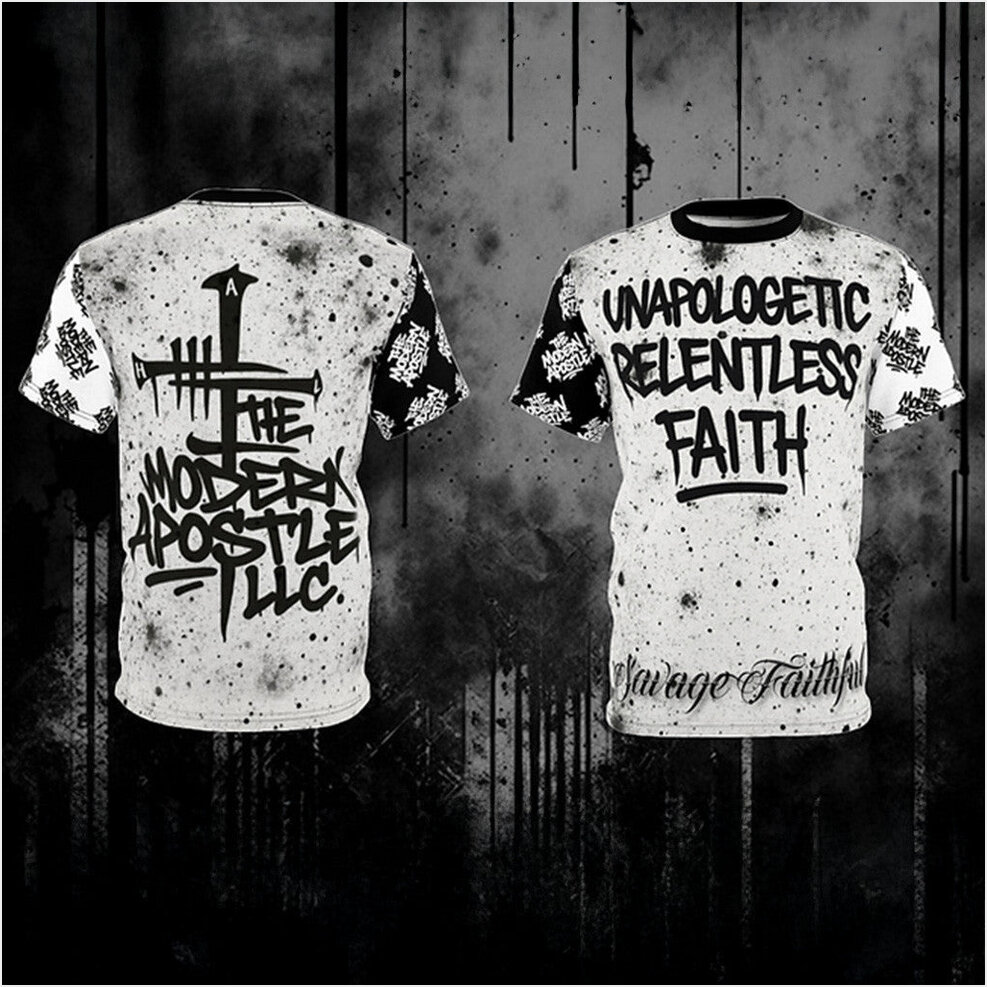 Savage Faithful Black And White Street Graffiti T-Shirt Vintage Christian Shirt Gift Ideas