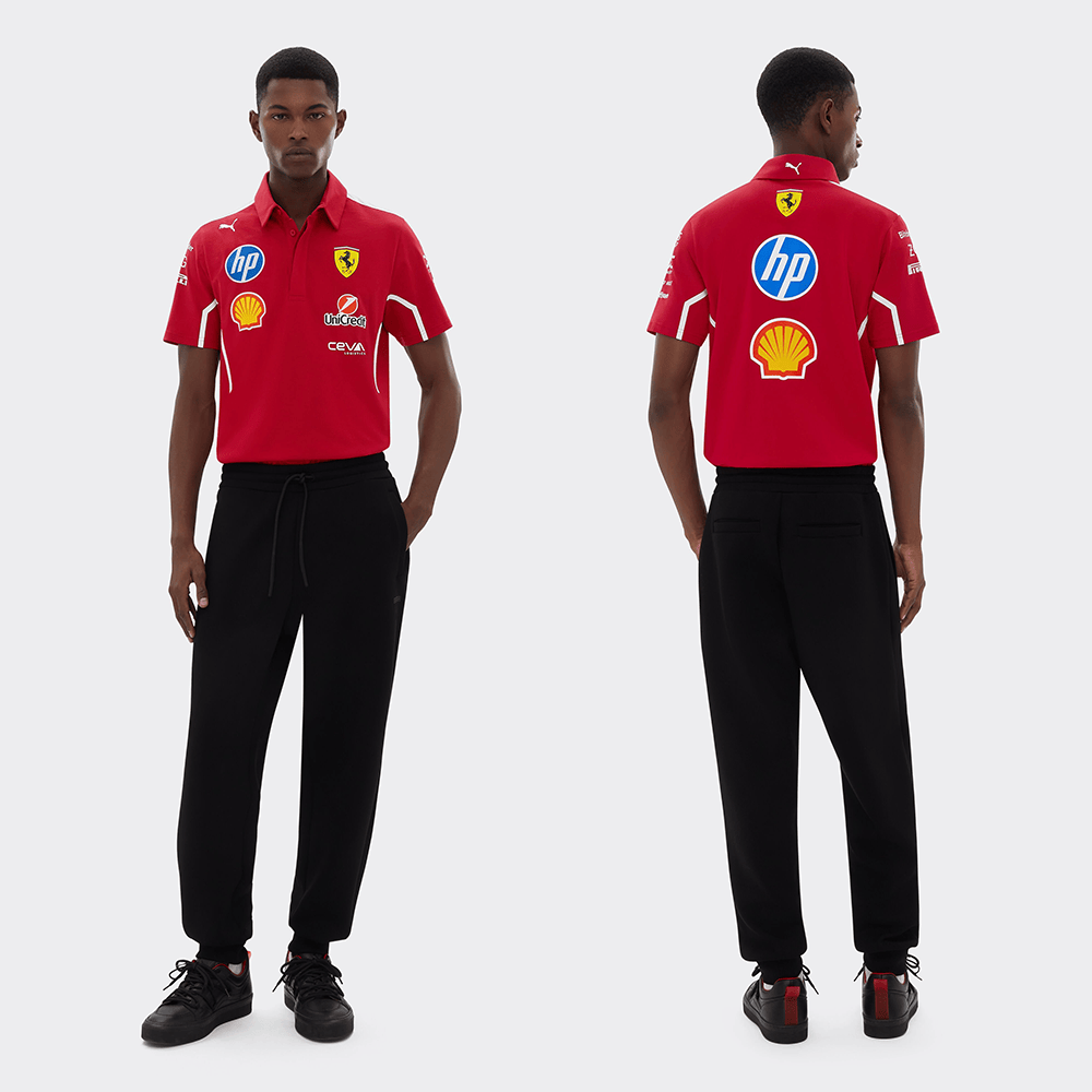 Scuderia Ferrari Merch Puma For Scuderia Ferrari HP 2025 Team Polo Shirt F1 Ferrari Merch Men's