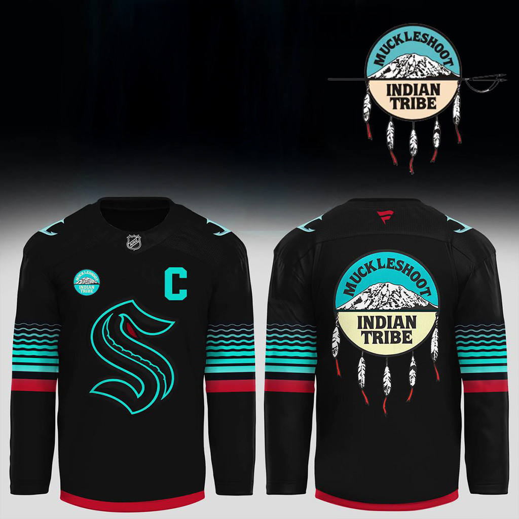Seattle Kraken Muckleshoot Indian Tribe Hockey Jersey Seattle Kraken Merch Fans Gifts