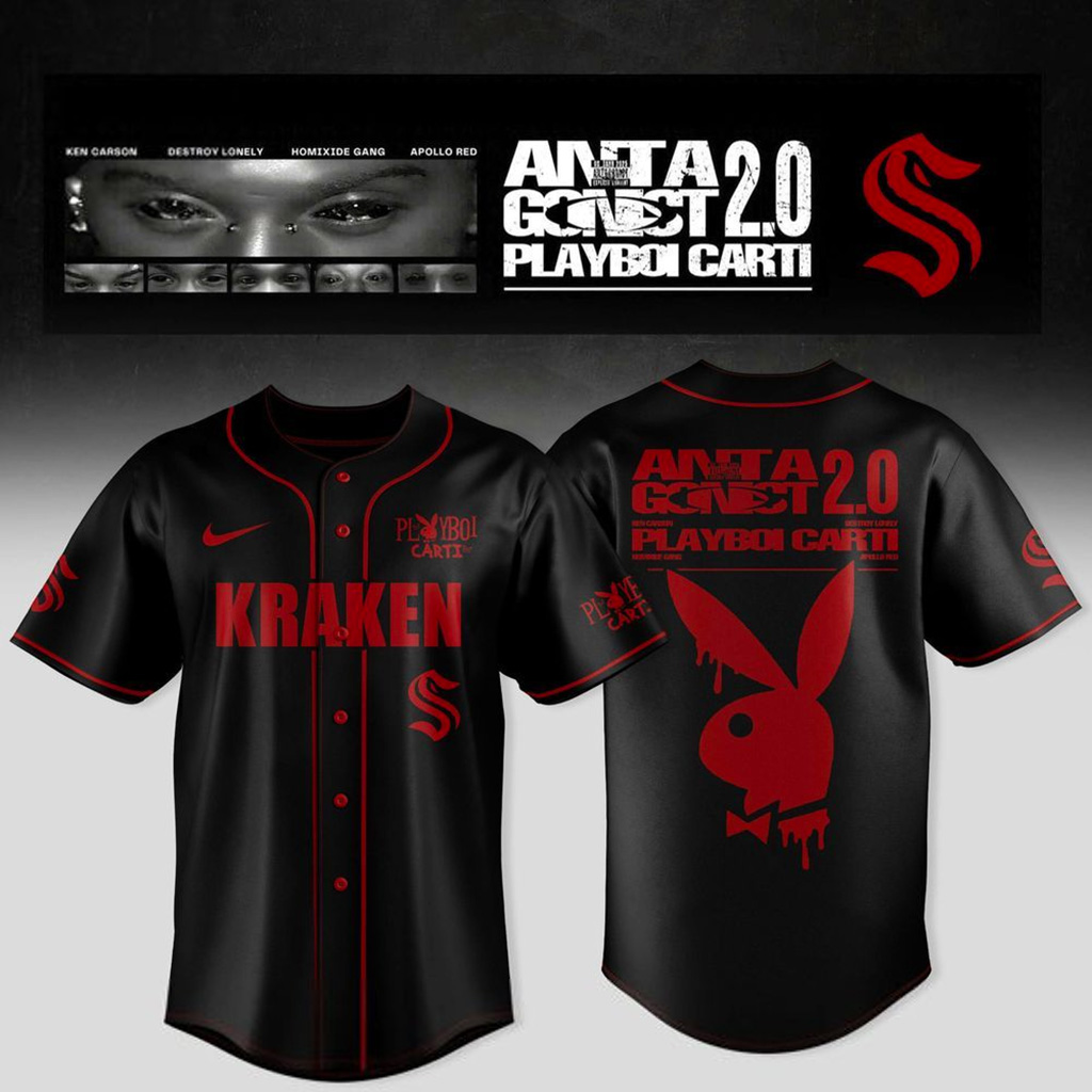Seattle Kraken X Playboi Carti Announces 2025 Tour Jersey Fan Merch Gifts For Him Her