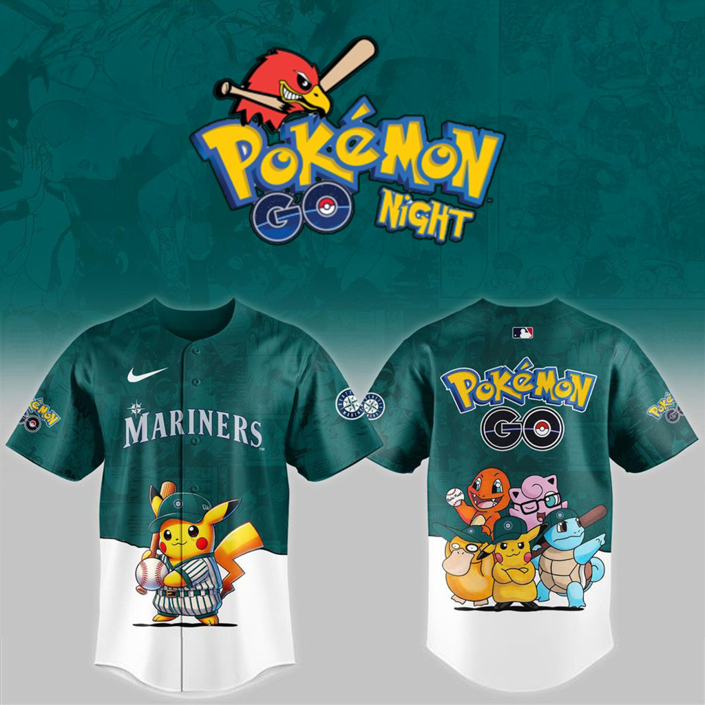 Seattle Mariners 2025 Pokemon Go Night Jersey Seattle Mariners Merch Gifts For Father