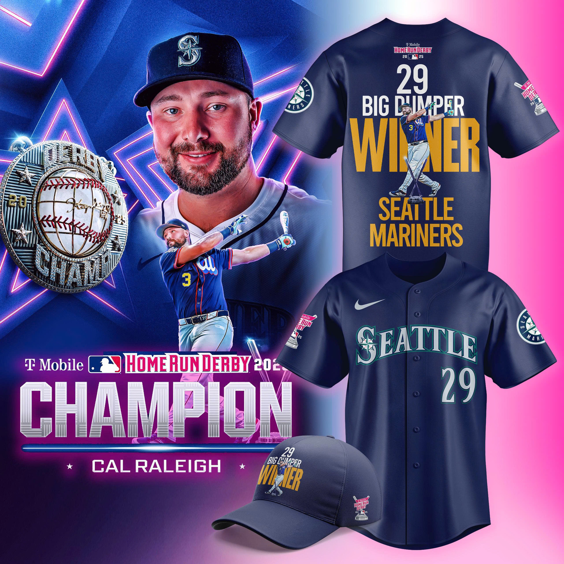 Seattle Mariners Jersey Big Dumper T Mobile Home Run Derby 2025 Champion Jersey