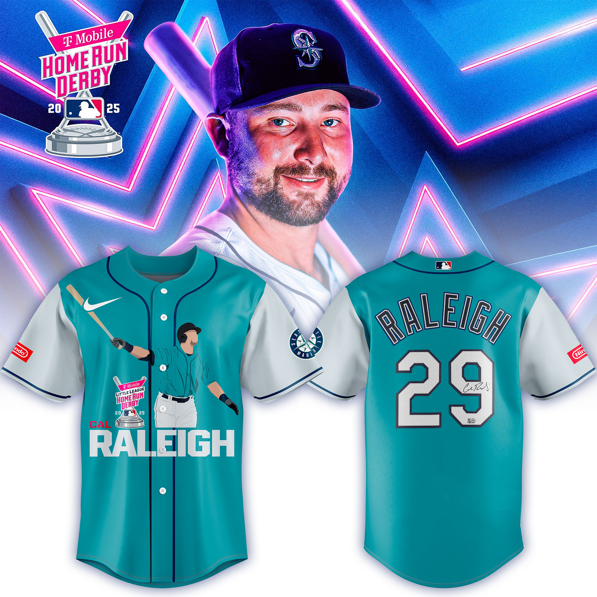 Seattle Mariners Jersey Cal Raleigh Mlb Home Run Derby 2025 Baseball Jersey Gift For Him