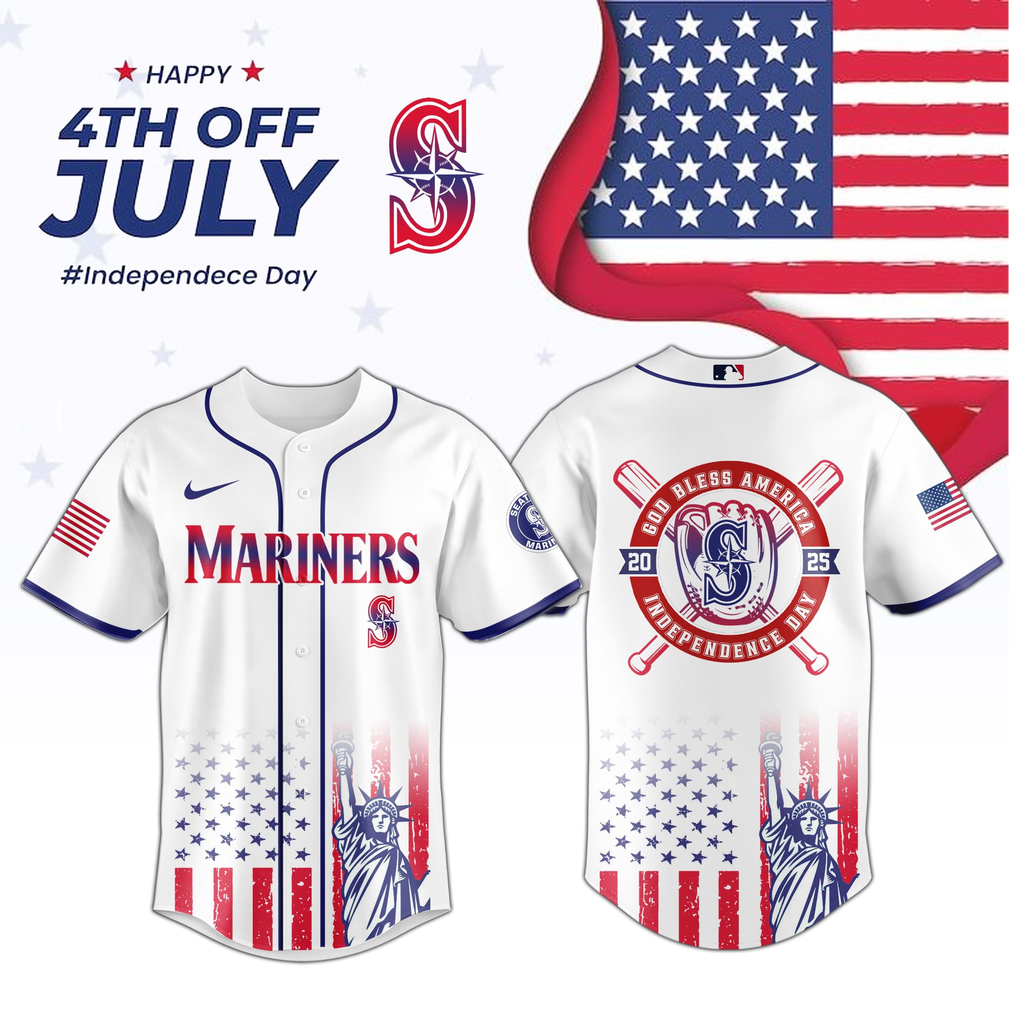 Seattle Mariners Special Independence Day Limited Edition Jersey Gift Ideas For Baseball Fans