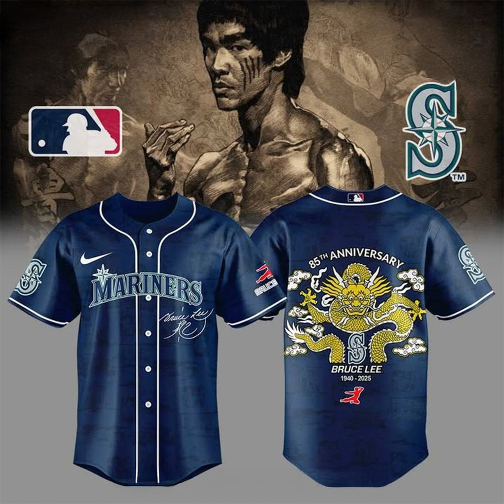 Seattle Mariners x Bruce Lee 85th Anniversary Jersey Seattle Mariners Merch Gifts For Fans