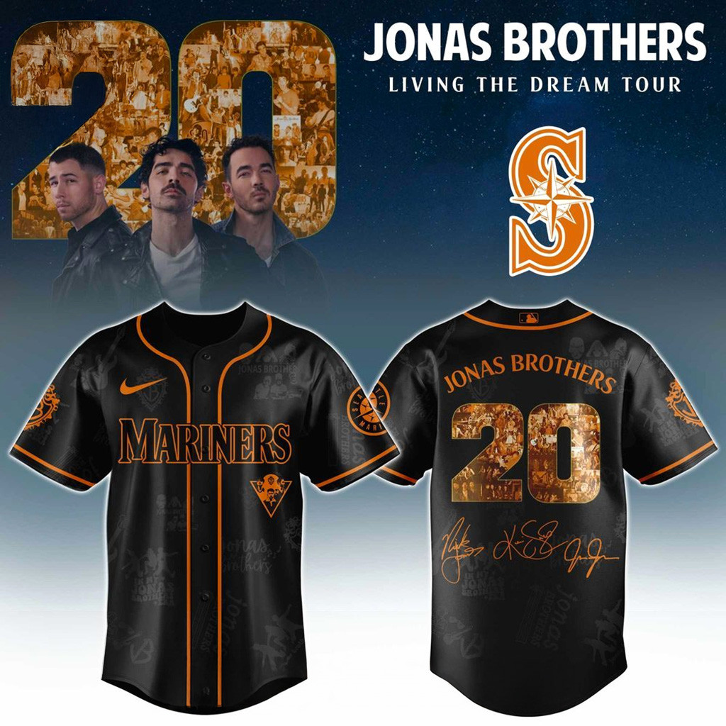 Seattle Mariners X Jonas Brothers Living The Dream Tour 2025 Jersey Mariners Merch Husband Gifts