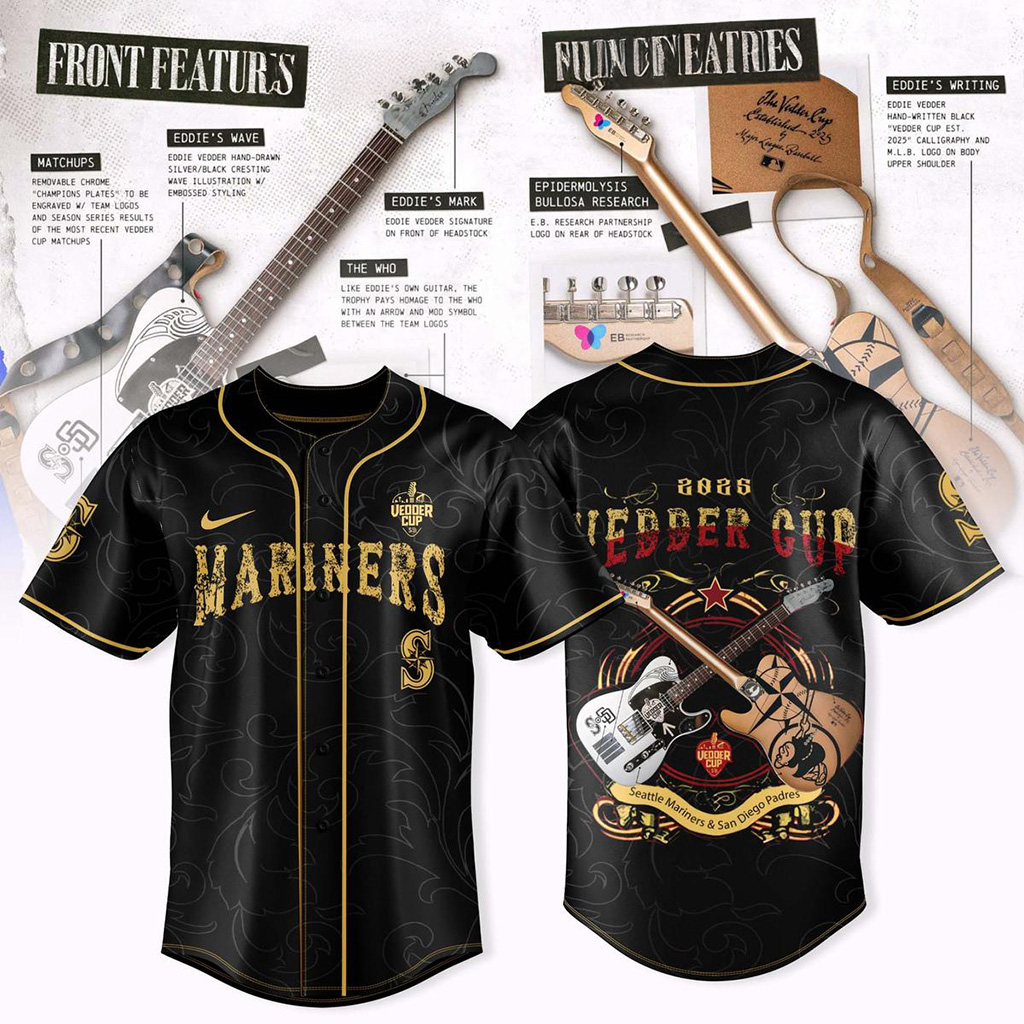 Seattle Mariners X Vedder Cup 2025 Jersey Seattle Mariners Merch Cool Baseball Gifts