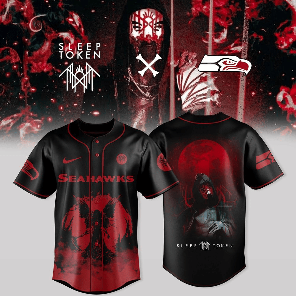 Seattle Seahawks X Sleep Token Even In Arcadia Tour Merch Baseball Jersey Seahawks Merch