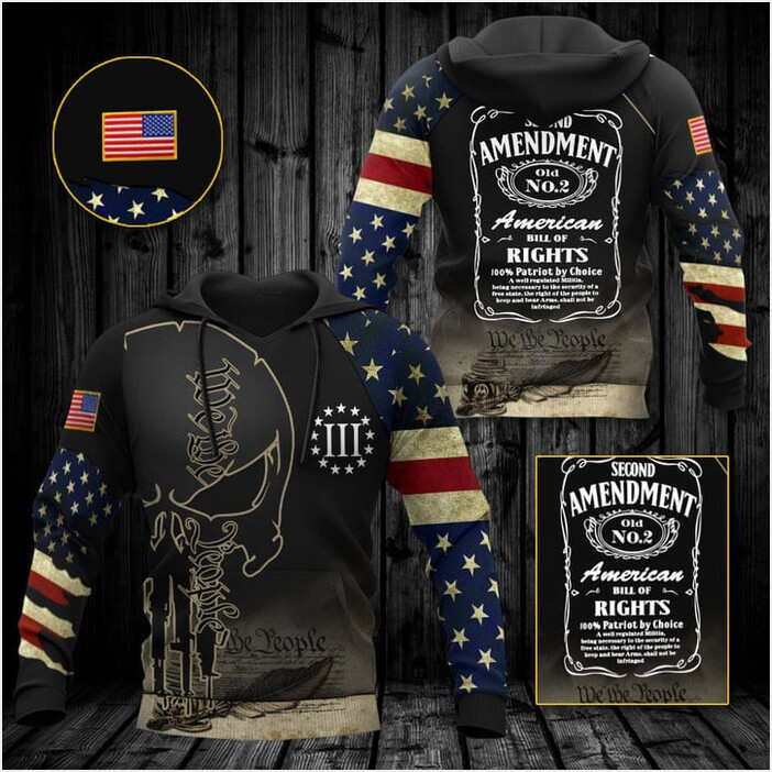 Second Amendment Hoodie We The People American Flag Hoodie For Gun Supporters Men's