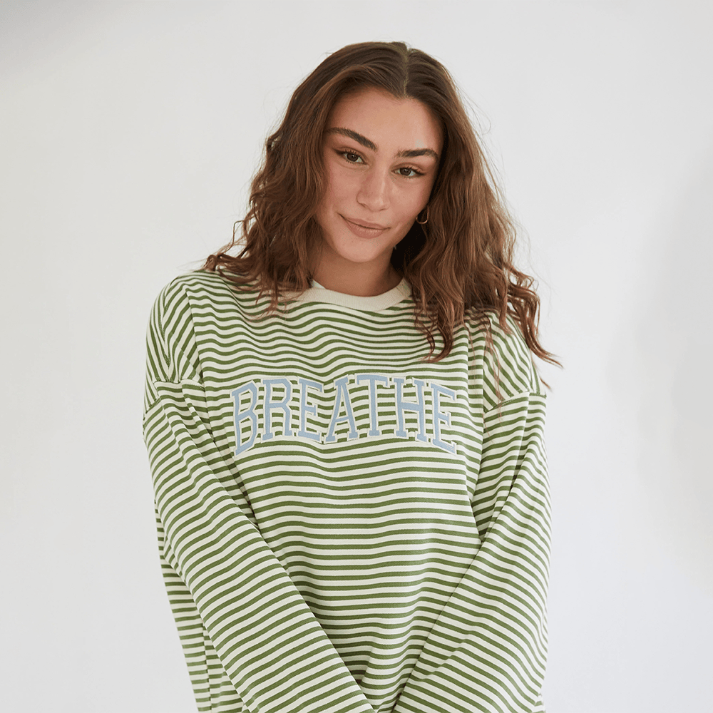 See The Way I See Merch Overthinker Sweatshirt Breathe Striped Sweatshirt Gifts For Women's
