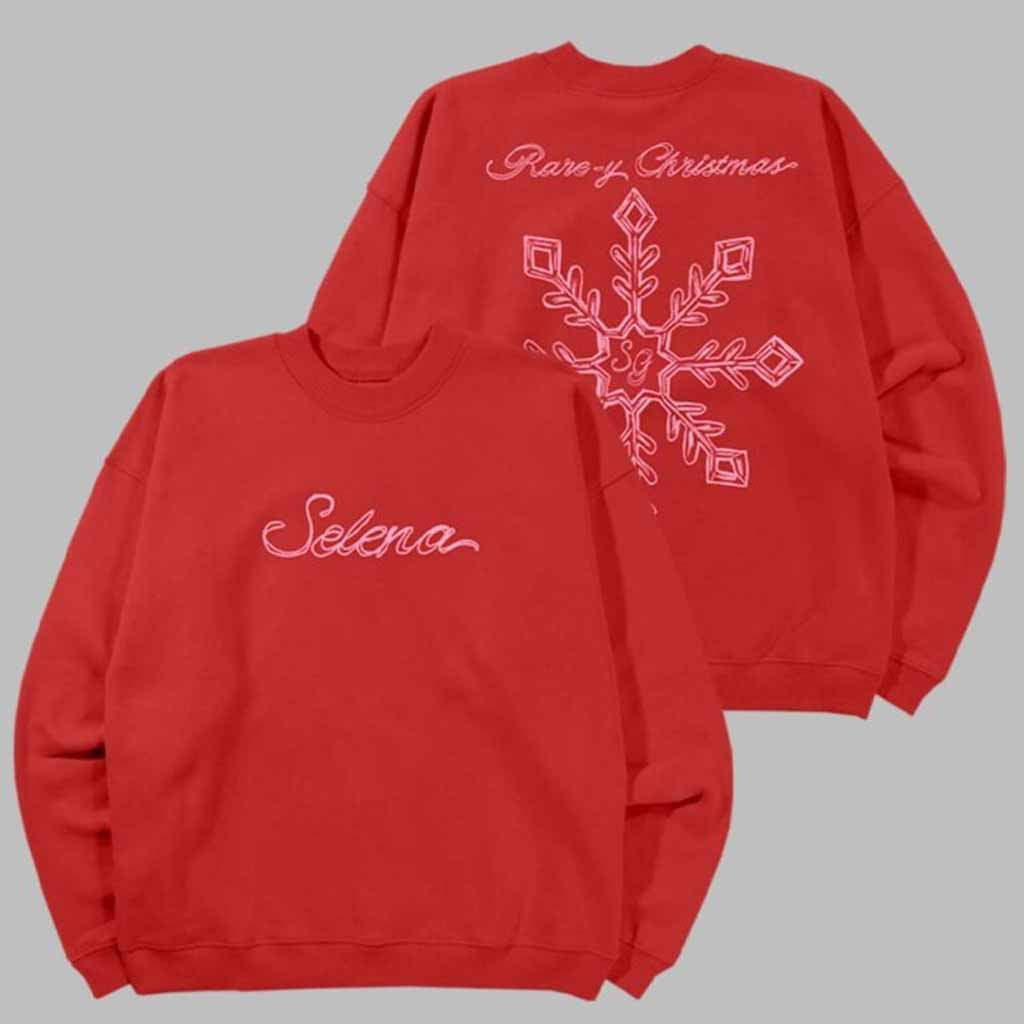 Selena Gomez Rare Y Christmas Red Crewneck Sweatshirt Selena Gomez Merch Gift Ideas For Music Lovers
