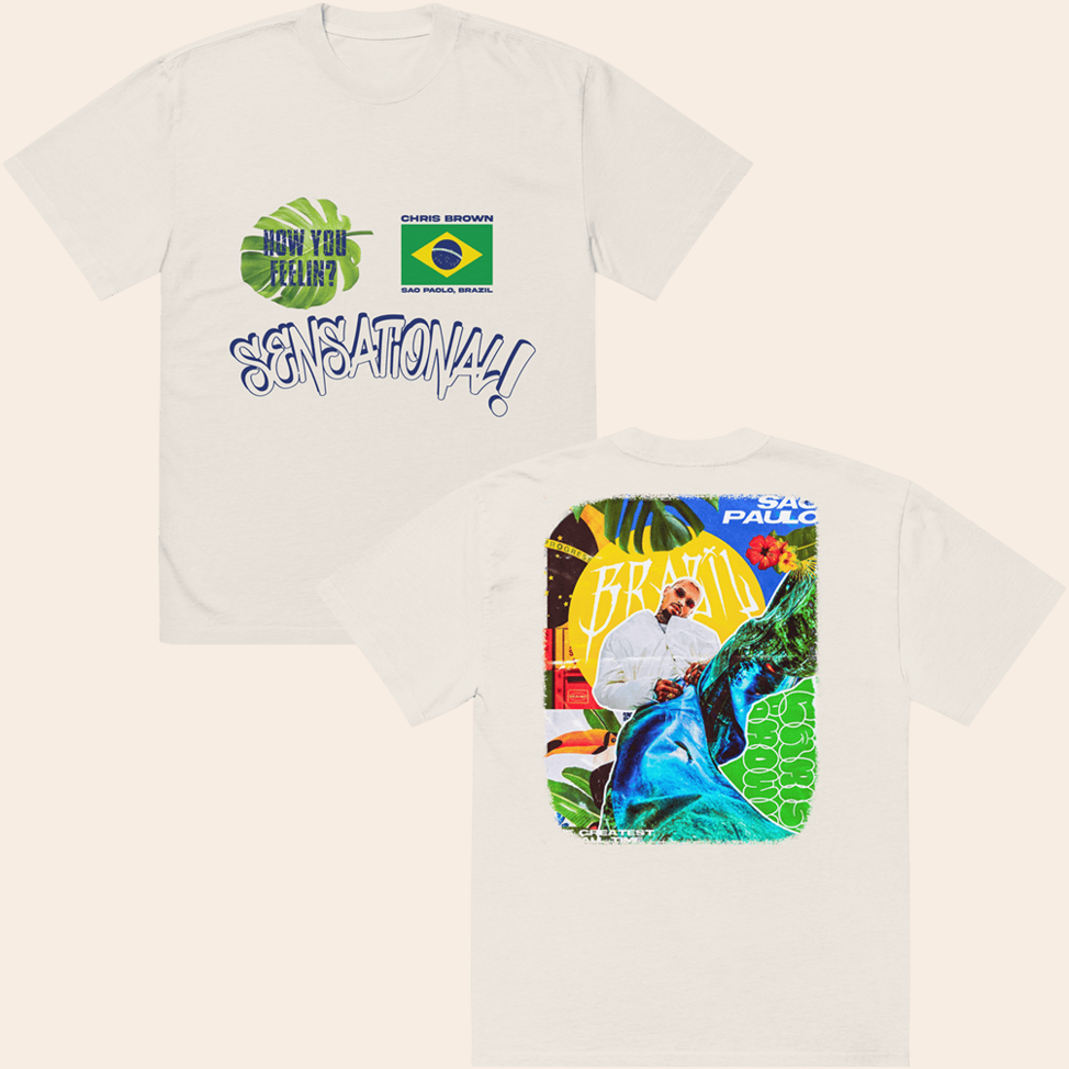 Sensational Brazil S'S Shirt Chris Brown Merch Chris Brown T-Shirt Great Mother's Day Gifts