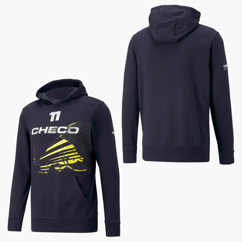 Sergio Checo Perez Merch RBR Checo Logo Hoodie Navy Gifts For Dudes