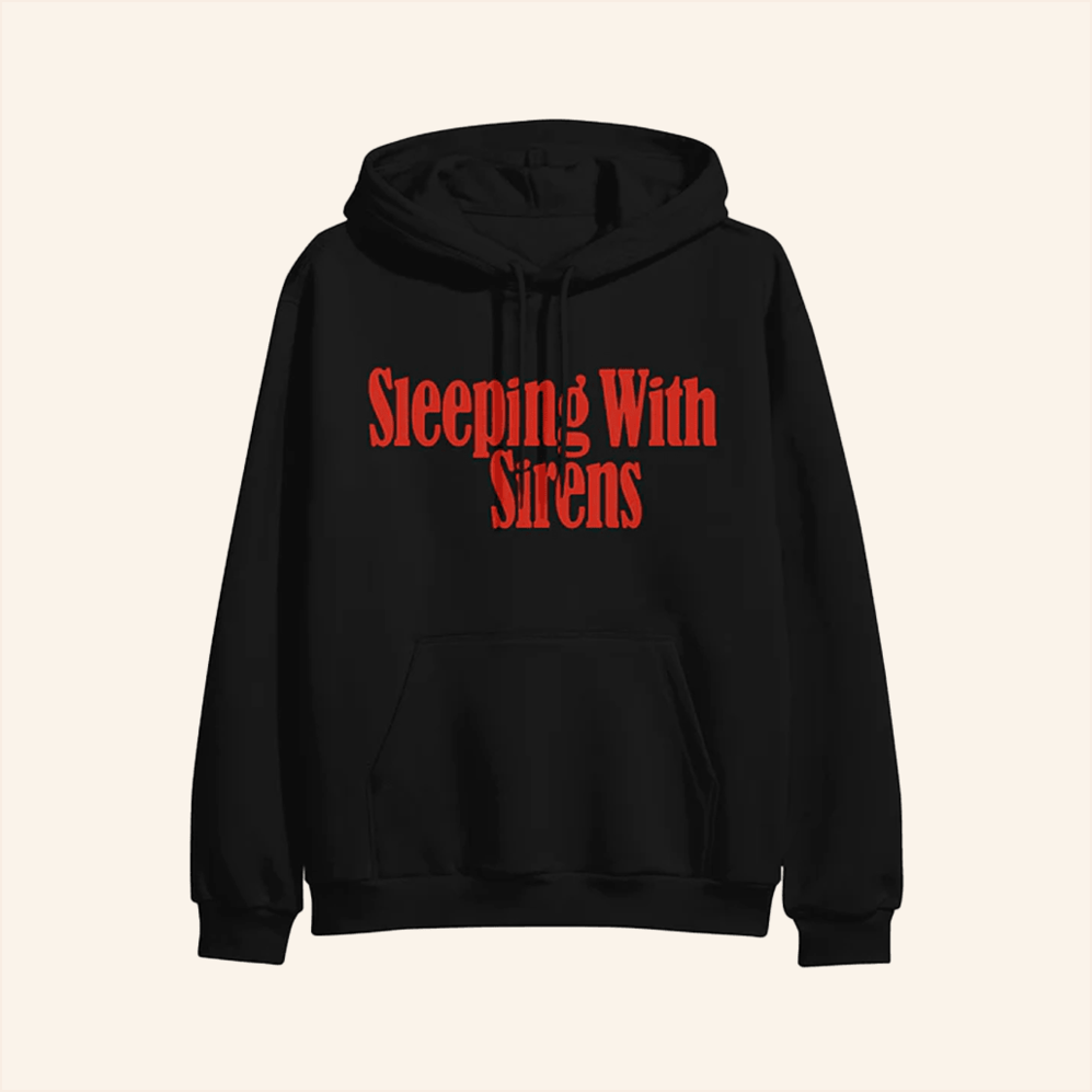 Serif Text Logo Black Hoodie Sirens Merch Unique Gifts For Boyfriend Birthday Gift Ideas
