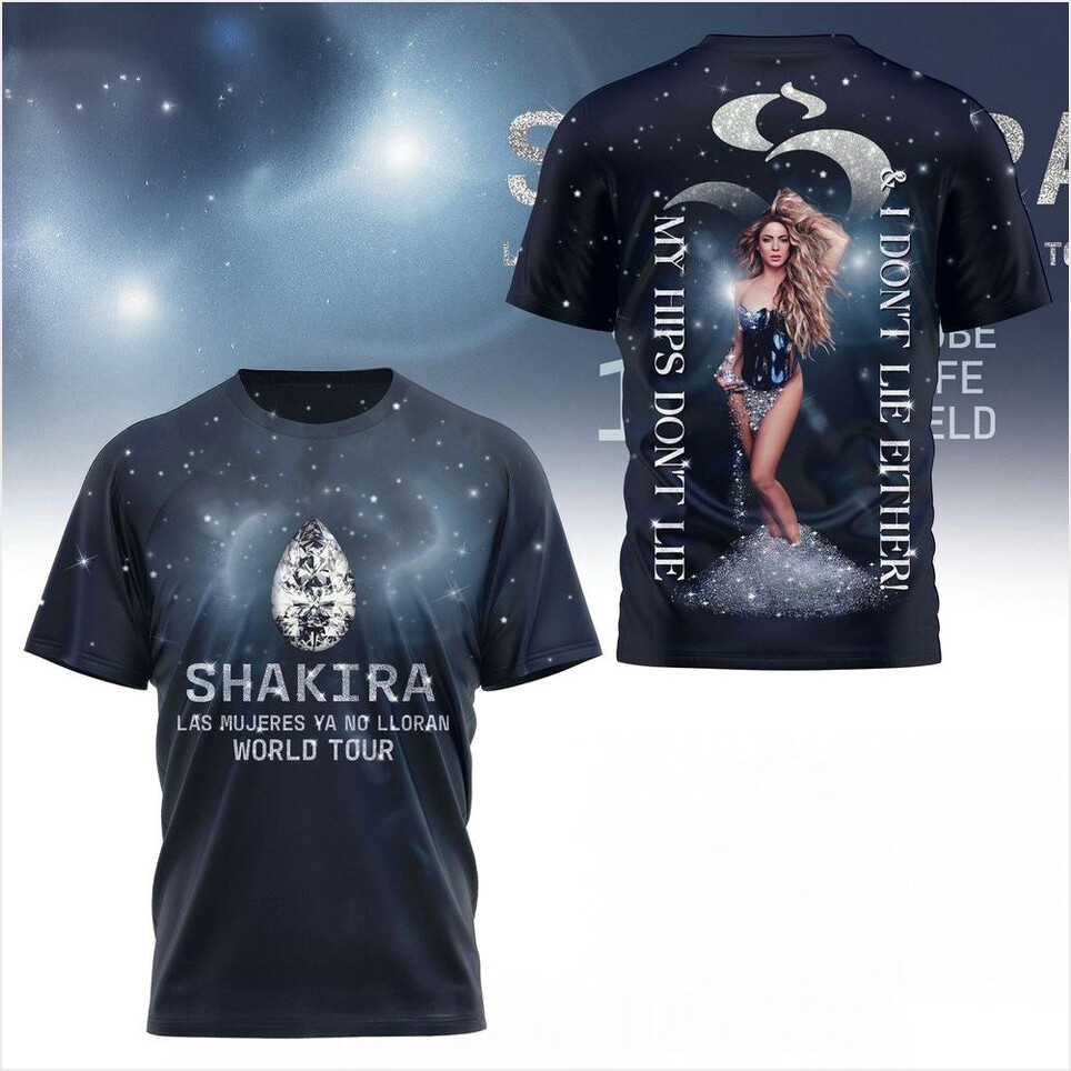 Shakira Las Las Mujeres Ya No Lloran World Tour T-Shirt Sentimental Father's Day Birthday Gifts