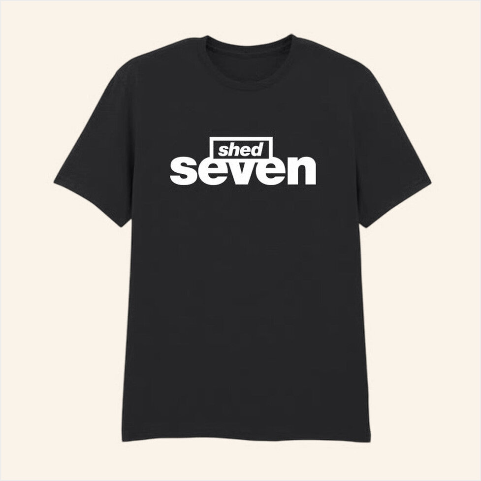 Shed Seven Logo Black T-Shirt Shed Seven Merch BFF Birthday Gifts Ideas Christmas Presents