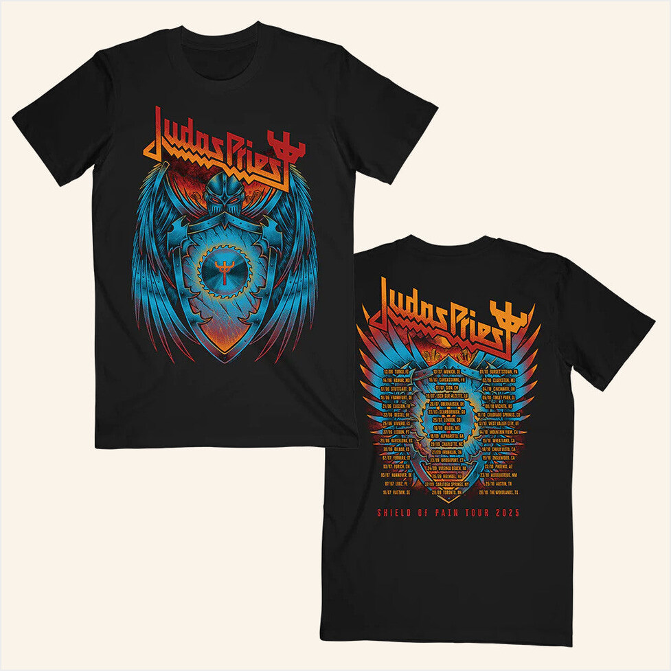 Shield Wings Tour T-Shirt Judas Priest Merch Birthday Gifts For Band Fans Gifts For Best Friend