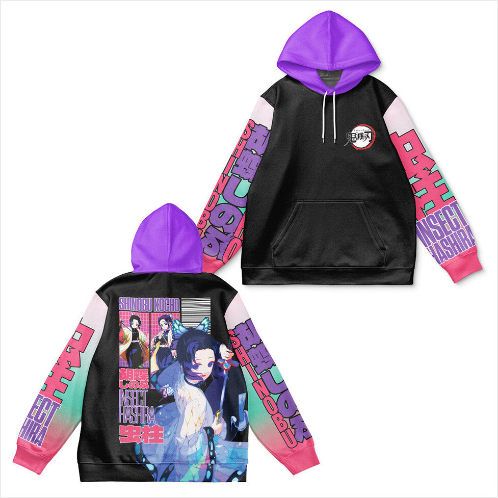 Shinobu Kocho V3 Demon Slayer Streetwear Hoodie Demon Slayer Merch BFF Birthday Gifts