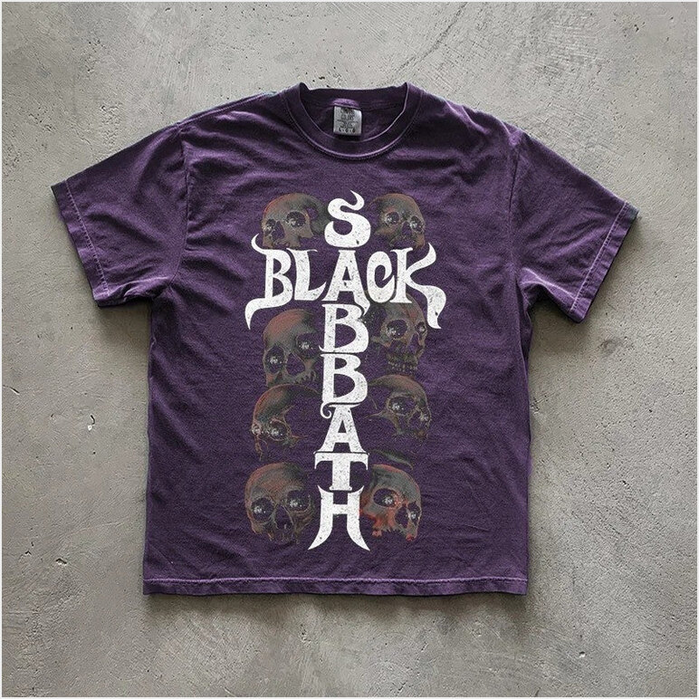 Shirt Black Sabbath Merch Skull Black Sabbath T-Shirt Rock Band Themed Birthday Gifts For Fan
