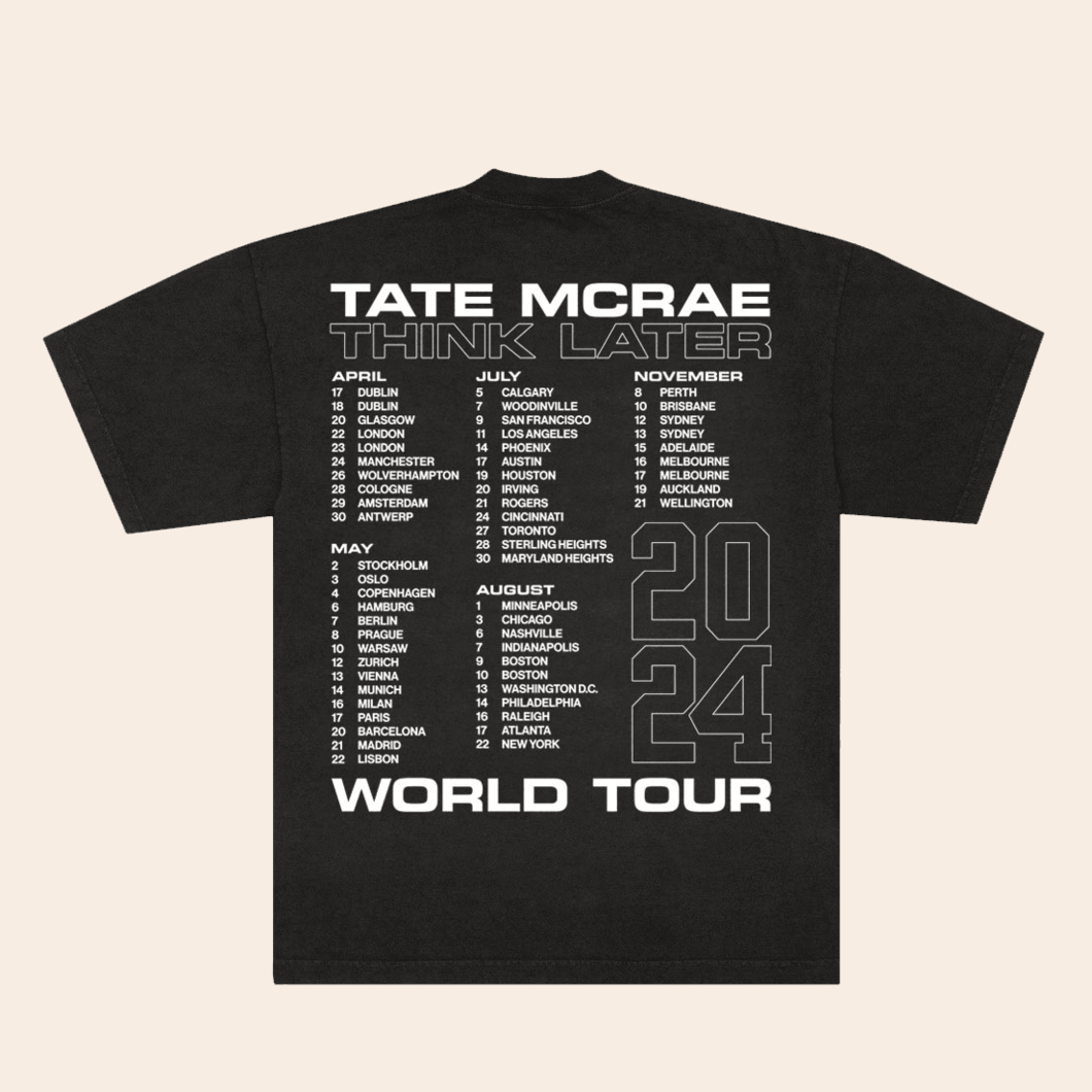 Shirt Tate McRae Merch Tate McRae Think Later World Tour 2024 T-Shirt Canadian Music Fan Gifts