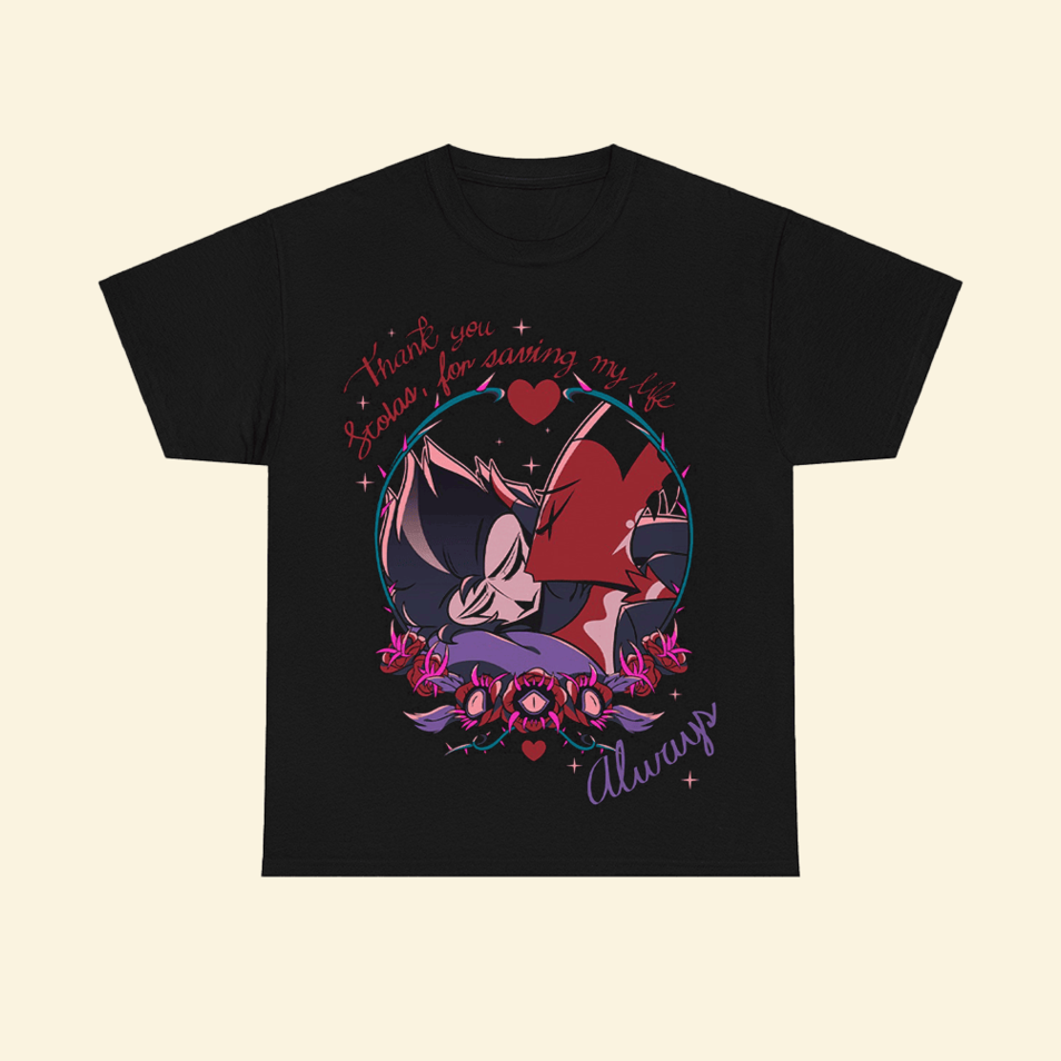 Shirt Vivziepop New Merch Thank You Stolas For Saving My Life Always T-Shirt Hazbin Hotel Merch