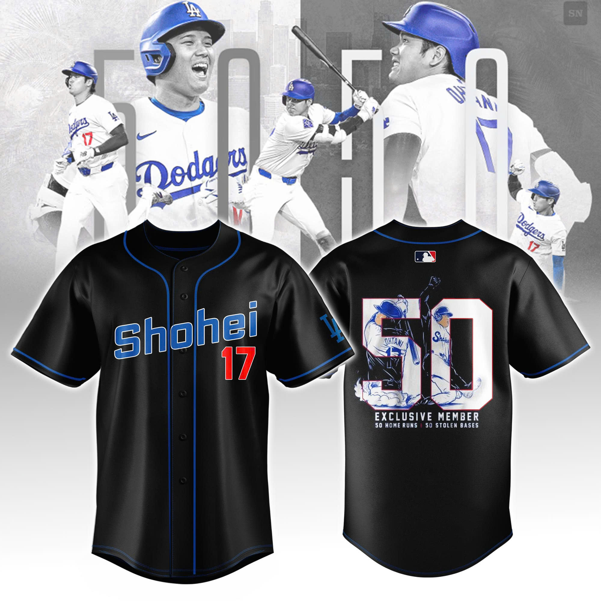 Shohei Ohtani Is The Only Member Of The 5050 Club Jersey Baseball 2024 Merch Gift